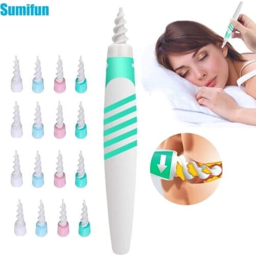 Earwax Removal Tool Soft Spiral Ear Cleaning 16 Replacement Heads Removal Ears Cleaner Plugs Spirals Ear Care Tools C1918