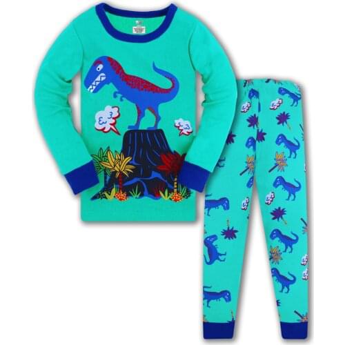 2-8Years Children Sets Boys Dinosaur Cartoon Space Nightwear Girls Family Pajamas Kids Clothes Sleepwear Baby Cotton Pyjamas