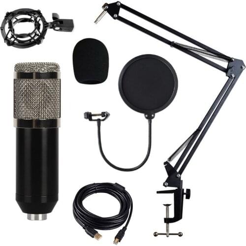 JIY condenser microphone set home computer USB game voice high sampling wired recording microphone cross-border