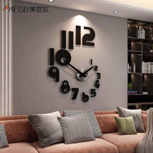 MEISD Decorative Wall Clock Modern Design Mirror Stickers Clocks Living Room Home Decor Home Watch Pointer Horloge Free Shipping