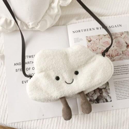 Kawai Girl cloud Bag Lolita Soft Plush Toy Doll Single Shoulder Portable Bag Birthday gift Cartoon plush toy bag