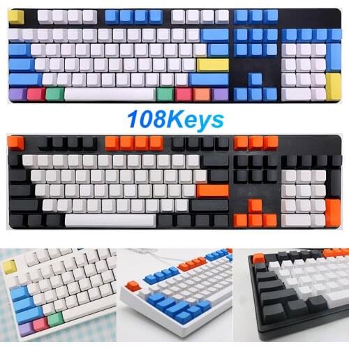 108Pcs No letters Key Cap Set PBT Lightproof Keycaps for Mechanical Keyboard Replacement Key Caps Keycap Keyboards Accessories