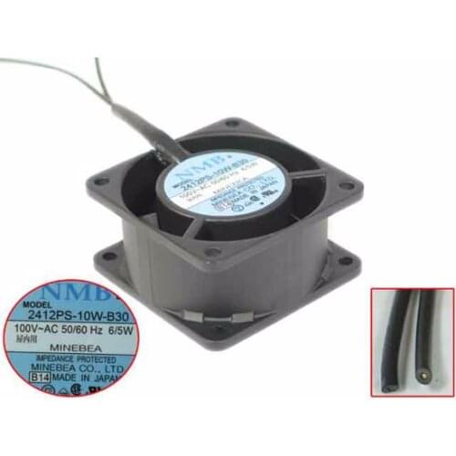 NMB-MAT 2412PS-10W-B30 AC 100V 6/5W 60x60x30mm 2-wire Server Cooling Fan