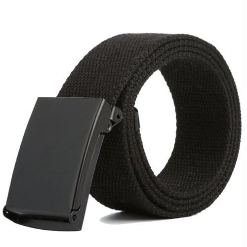 High Qualtiy Men Belt Unisex Male Casual Buckle Belts Canvas Webbing Waistband Army Tactical Waist Belt