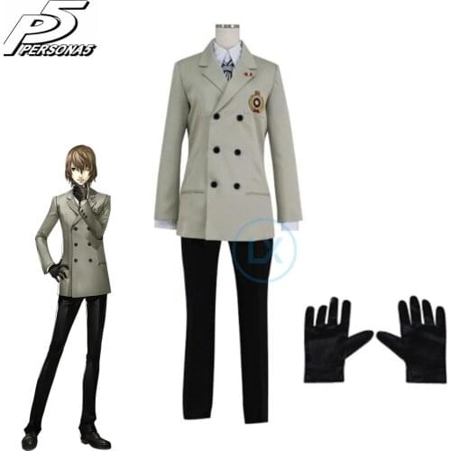 Game Persona 5 P5 Goro Akechi School Uniform Suit Cosplay Costume Outfit Customize Halloween For Women Men