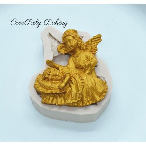 Angel Mother Silicone Mold For Baking Angel Fondant Mold DIY Candy Cake Baking Tools Mould For Fondant Chocolate Molds M1176