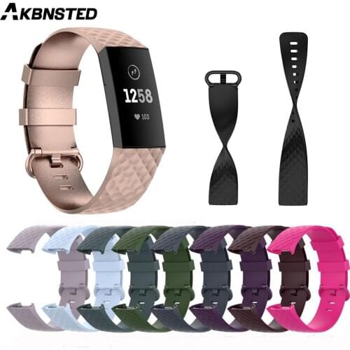 AKBNSTED Colorful Soft Silicone Watch Strap For Fitbit Charge 4/3/3 SE Smart Watch Replacement Wristband For Fitbit Charge 3