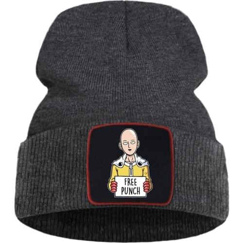 Sport Outdoor Beanie Hats Free One Punch Man Ski Bonnet Cap Hot Sale Japan Anime Knitted Caps Foldable Casual Thick Hat