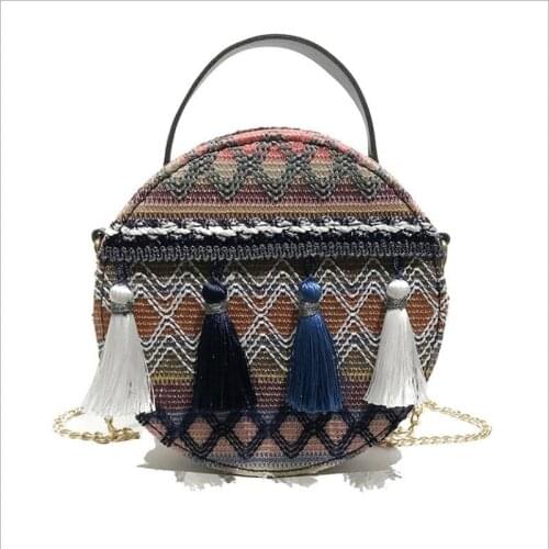 Bag female bolsos crossbody bags summer womens handbags diagonal bag beach ethnic style chain female bag fashion tassel bag