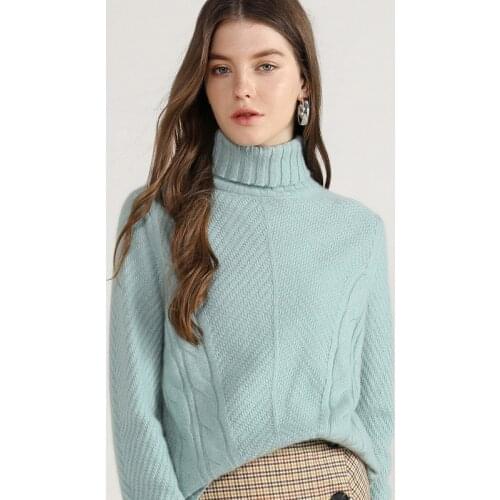Winter new arrival 100% cashmere turtleneck sweater woman fashion warm pullovers knitted large size female jumper soft tops