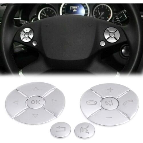 1 Set Car Steering Wheel Button Trim Frame ABS Sticker Fit for Mercedes-Benz C-Class E-Class S-Class W204 W212
