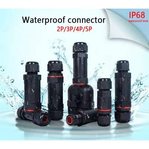 1PCS IP68 Waterproof Connector Assembly Type Wire And Cable Quick Connector 2/3/4/5PIN Outdoor LED Lighting Sealed Connector