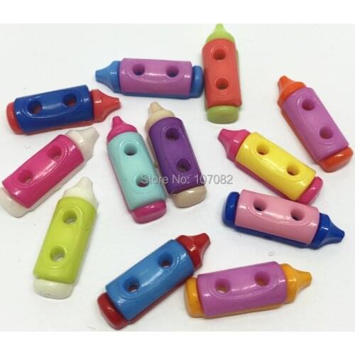 1000pcs 20x6mm Mixed Feeder Shaped Sewing Buttons Plastic Baby Shower Button Embellishments Cardmaking Scrapbooking Crafts