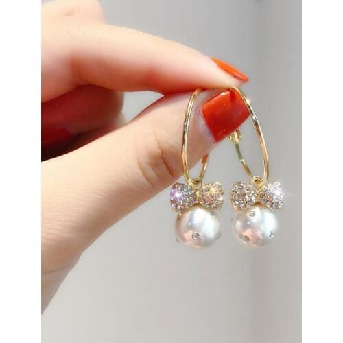 2020 tassel geometric gold ethnic style imitation pearl simple fashion womens rhinestone fashion temperament simple earrings