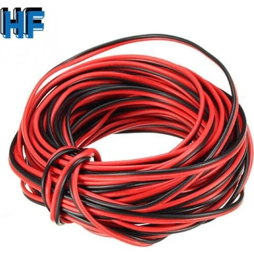 5M Electronic Electrical Copper Rubber LED Wire Cable Red Black 2Pin Insulated Extend Cord Car Audio Cable Speaker Wire Cable