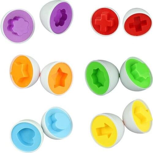 6 eggs/set New Learning Education toys Mixed Shape Wise Pretend Puzzle Smart Eggs Baby Kid Learning Kitchen Toys Tool 6eggs