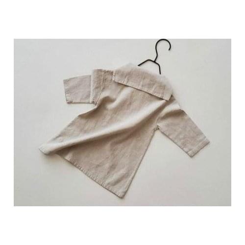 8879 Girl Dress 2021 Ins Japan And South Korea Autumn Cotton Hemp Navy Collar Dress Girls Casual Pastoral Princess Lovely Dress