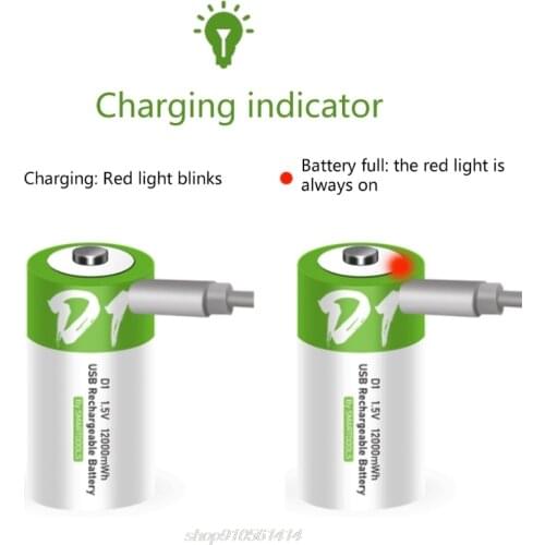 USB Rechargeable Batteries 1.5V Type-C Port Direct Charge D1 Batteries Gas Stove Household Heater Batteries A14 21 Dropship