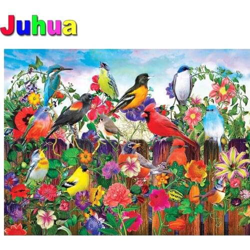 Diamond Painting Flower Landscape Rhinestones Modern Birds Flower Diamond Mosaic Full Display Home Decor Diamond Embroidery