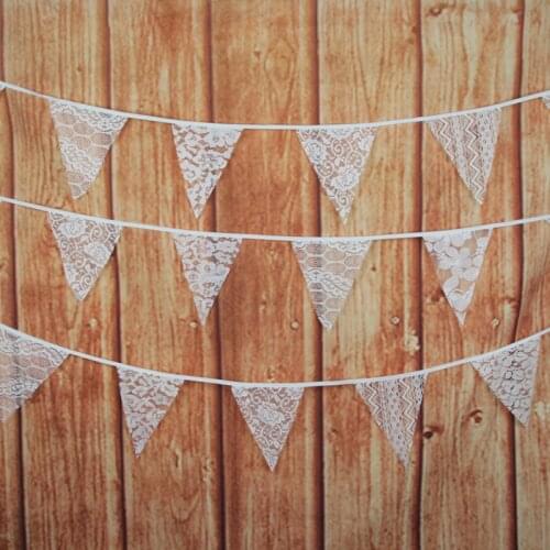 10m 36 Flags Mix Flower White Lace Banner Pennant Garland Children Kids Baby Shower Birthday Bunting Wedding Party Accessory