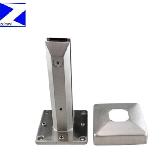 Stainless Steel Frameless Swimming Pool Balustrade Duplex 2205 Square Base Mount Glass Spigot