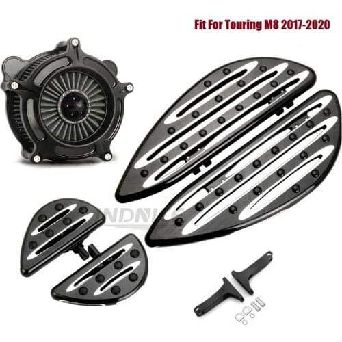 Black Deep edge cut Driver Passenger Floorboards Air intake Filter Fit For harley 2017-2020 FLTRXS Road Glide Special M8 FLHX FL