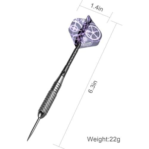 12pcs Steel Tip Darts set 22g Professional Hard Dart Steel Barrel Shafts Flights 448D