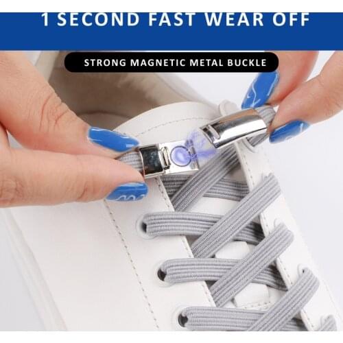 Elastic No Tie Shoe laces Quick Magnetic Locking Shoelaces Kids Adult Unisex Sneakers Shoelace Lazy Laces 16 Color Strings