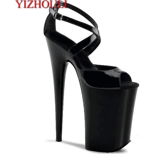 20cm high heels with elegant sandals, new fashion trend womens shoes, model runway sandals
