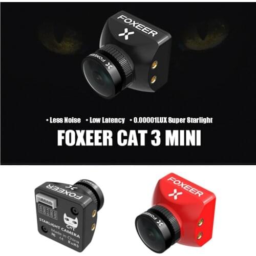 Foxeer Cat 3 Mini FPV Camera 1200TVL 0.00001Lux StarLight 2.1mm Lens 4:3 16:9 Switchable PAL NTSC OSD 4.6V~20V Input Voltage