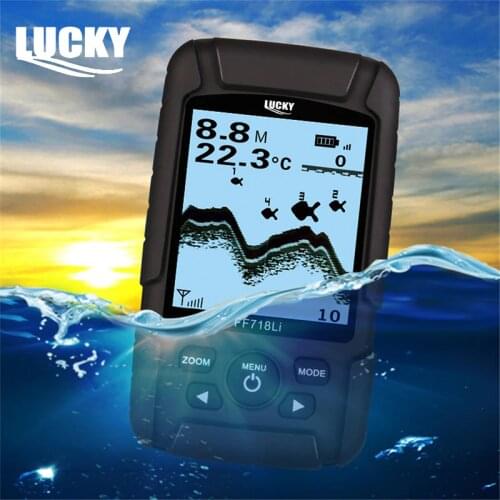 Lucky Echo Sounder Sonar for Fishing Portable Sonar Fish Finder Boat Sonar Echo Sounders for Fishing Fishfinder FF718Li-W