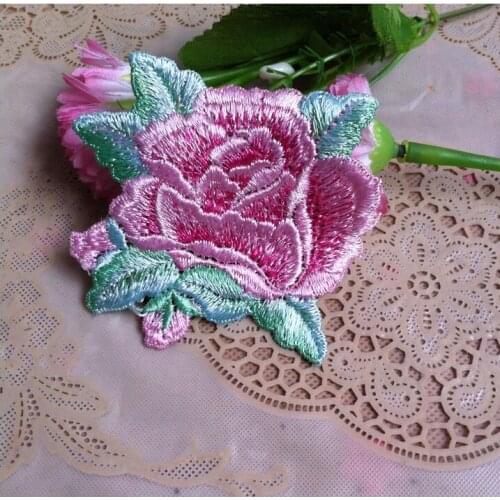 Hot !! 3 Pieces 9cm Pink Blue Small Lace Neckline Applique Lace Collar For Costume Sewing Applique Crafts Flower Venise Lace