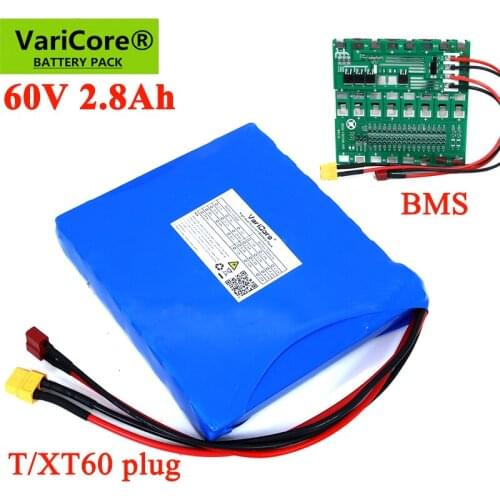 VariCore 60V 2.8Ah 18650 li-ion battery pack 16S1P 156WH with bms for Electric unicycle electric scooters balance car