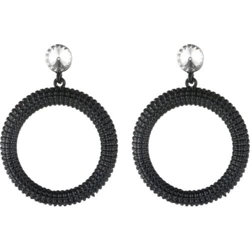 LOVBEAFAS Vintage Statement Drop Dangle Crystal Earrings For Women Enamel Circle Round Bohemian Earings Fashion Jewelry Brincos