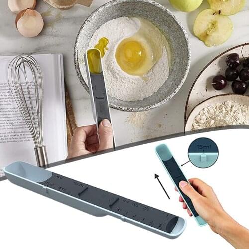 1 pcs Measure Cup 12 Stalls Adjustable Scale Measuring Spoons Measuring Spoon baking tool Kitchen Accessories