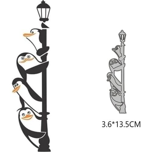 Penguin Watching Metal Cutting Dies New 2021 DIY crapbooking Paper Making Craft die Frame Die Embossing Cutting Dies