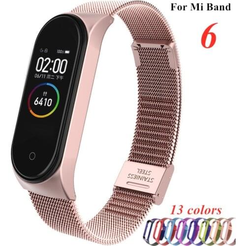 Strap For Xiaomi Mi Band 6 Wrist Metal Bracelet Screwless Stainless Steel MIband for Mi Band 6 Strap Wristbands
