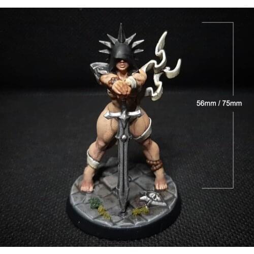 1/24 75mm 1/32 56mm Resin Model Kits Stronger Female Warrior Figure Unpainted No Color RW-202