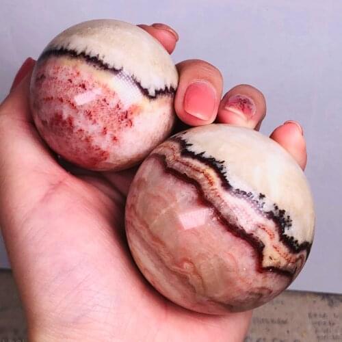 Natural Pork Stone Spheres Hand Carved Polished Crystal Balls Healing Gemstones For Home Decoration