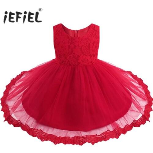 Infant Baby Girls Clothes Flower Girl Dress Toddler Formal Floral Lace Newborn Princess Wedding Bridesmaid Easter Party Dresses