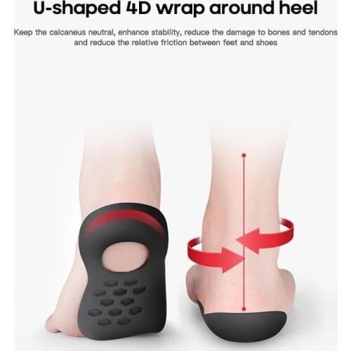 Unisex Flatfoot Orthotics TPR Large Size Insole For Flat Foot O-shaped Legs Arch Support Plantar Fasciitis Shoes Orthotic Pad