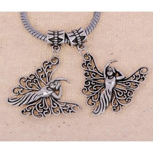 Vintage Silver Dangle Hollow Angel Charms Pendant For Jewelry Making Bracelet Necklace Crafts Handmade Accessories Hot A827