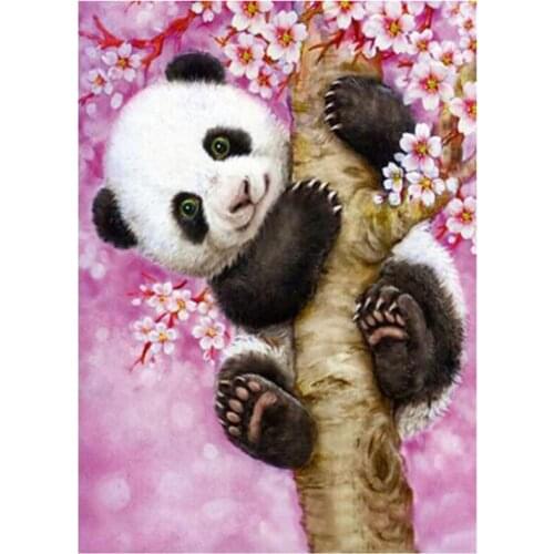 Full 5D DIY Cartoon Cute Panda Embroidery Animal Cross Stitch Embroidery Crafts Diamond Painting Decoration Gift FH819