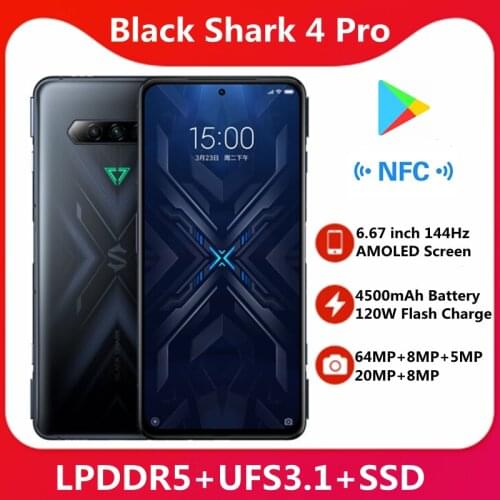Original Black Shark 4 Pro 5G Smart Phone 6.67'' 144Hz AMOLED Screen LPDDR5+UFS3.1+SSD 4500mAh 120W Charge 64MP Camera NFC SD888