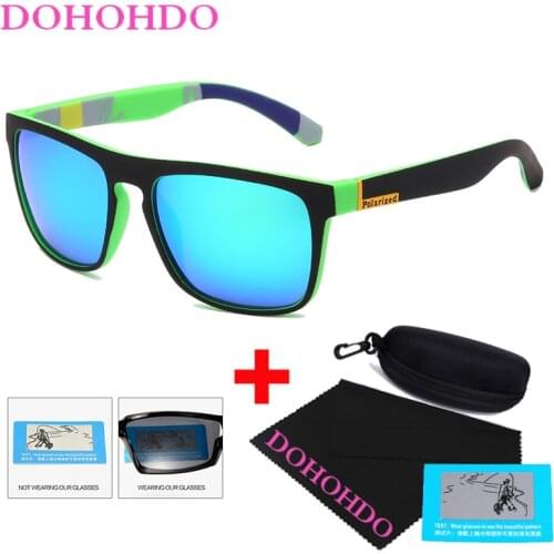 DOHOHDO Brand Design Square Sunglasses Men Polarized Night Vision Sun Glasses Women Mirror Shades Oculos De Sol Masculino UV400