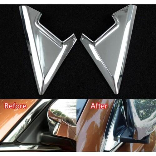 YAQUICKA 2Pcs Car Front Triangle Window Decoration Trim Cover Frame Sequins For Nissan X-Trail 2014 2015 2016 Exterior Accessory
