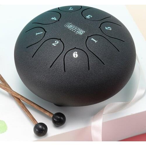 Alloy Steel Tongue Drum 6Inch 8 Tones with 1Pair Mallets + Storage Drum Bag EIG88