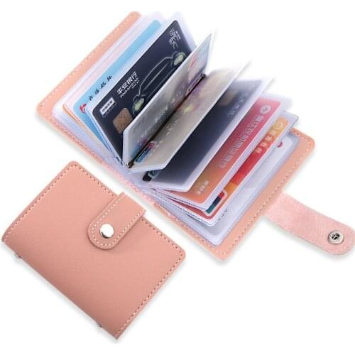 Womens 26 Cards Slim PU Leather ID Credit Card Holder Pocket Case Purse Wallet