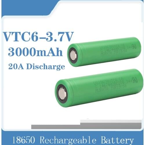 100% New original 3.7V 3000 mAh Li ion rechargeable 18650 battery for us18650 vtc6 3000mah for Sony toys tools flashlight