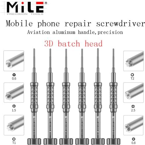 MILE 3D Screwdriver Torx 0.8 Phillips 1.5 2.5 Y0.6 HexT1 T2 S2 Alloy Steel Bit for iPhone Android Dismantling Tool